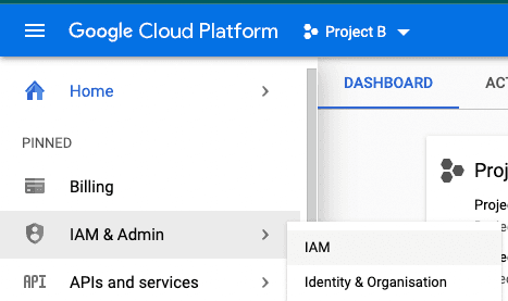 Go to the IAM under the IAM & Admin menu